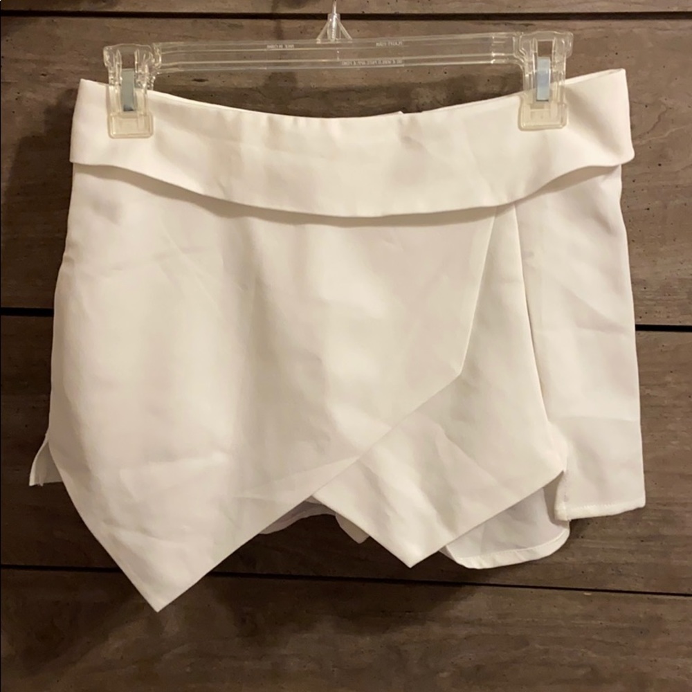 White asymmetrical skort